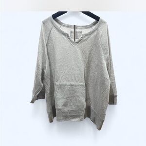 Women’s Sonoma Heather Gray Sweatshirt V-Neck Relaxed Fit Plus 3X NWT